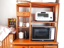 SPF材で棚をDIY!キッチンカウンターの上の家電をスッキリ収納