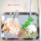 湯豆腐スプーンと粉ふるいで造花の可愛いインテリア雑貨♡