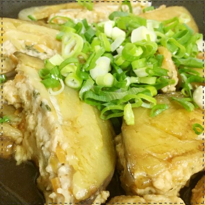 簡単！賀茂なすと万能鶏胸肉のミンチ種で和風ハンバーグ