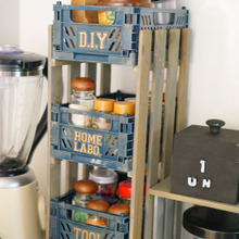 100均すのことコンテナで簡単!食品・調味料収納ラック