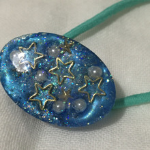 UVレジンでハンドメイド☆夏の星空☆キラキラ髪ゴム