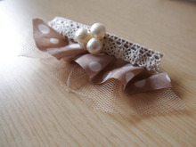 100均のフリルテープとレーステープで!大人可愛い簡単バレッタ