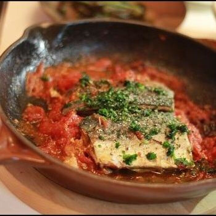 鯖でイタリアン♪鯖のトマトソース煮込み☆