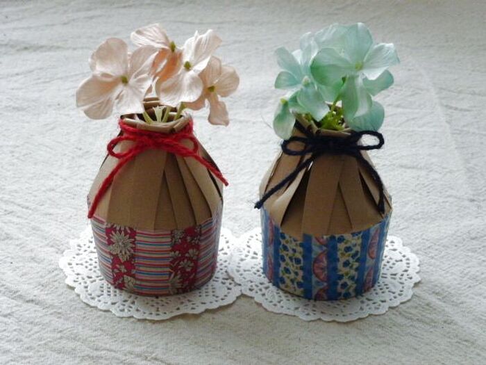 紙コップで!簡単&可愛い花瓶風ラッピング