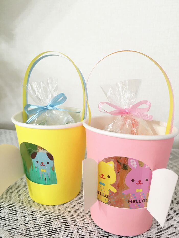 紙コップでラッピング!動物さんがこんにちは♪