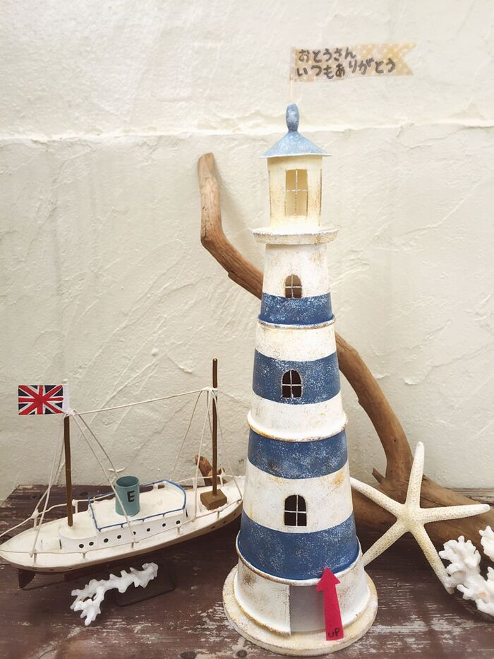 紙コップでハンドメイド!灯台カバーラッピング!