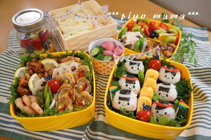 紅白ハチマキおにぎりで、運動会のお弁当!