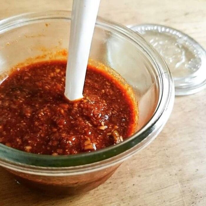 ピリ辛だれの材料をすべて会わせておきます