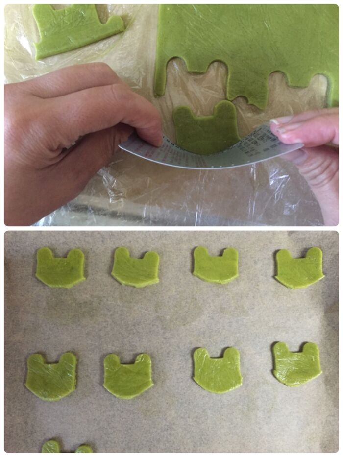 顔のしたを丸く切る