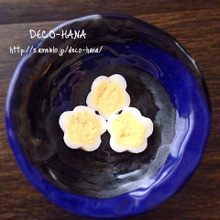 100均の星抜き型でお花のうずらのゆで卵