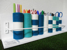 トイレットペーパーの芯でハンドメイド♪かわいい文具収納棚♡