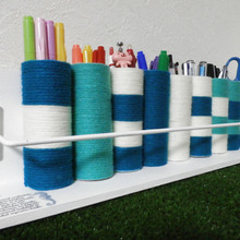 トイレットペーパーの芯でハンドメイド♪かわいい文具収納棚♡