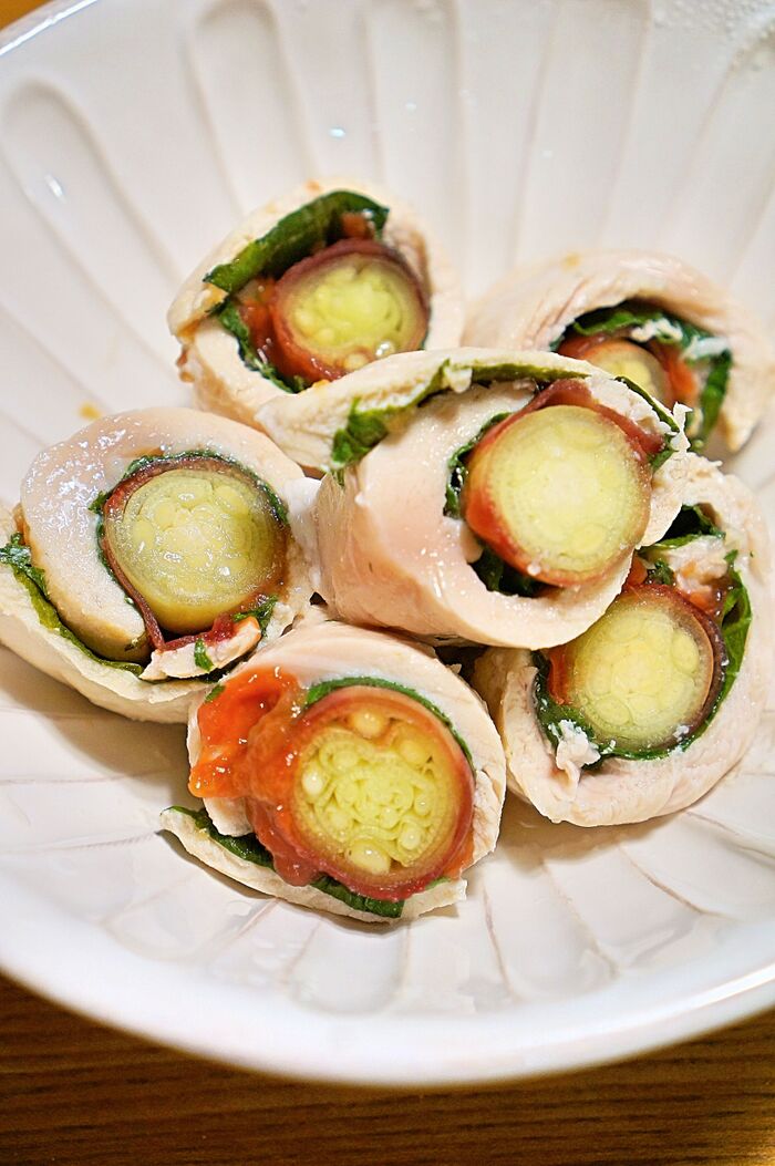 薬味が主役!レンジでしっとり!夏のチキンロール
