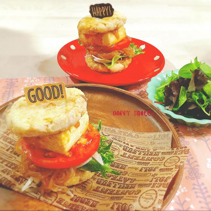 卯の花もっちりバンズでカロリー糖質OFF♡ピリ辛キムチ味噌ソースでヘルシーUP☆バーガー♪