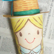 麦わら帽子が可愛い♪ 紙コップで女の子ボックスをハンドメイド
