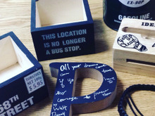 *ダイソーの升を、100均一モノトーン黒板リメイク*