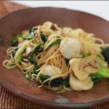 ほたてとエリンギとほうれん草の味噌バターパスタ☆