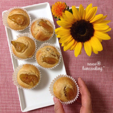 ノンバターで全粒粉入り*ぐるぐる簡単♪いちじくマフィン