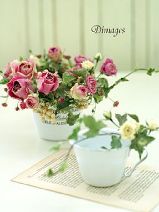 カップで楽しむドライローズミニポット♪