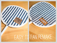 100均うちわをハギレで貼るだけリバーシブルリメイク☆