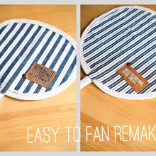 100均うちわをハギレで貼るだけリバーシブルリメイク☆