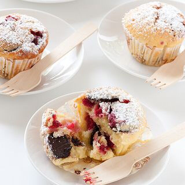 【レシピ】ラズベリーとダークチョコレートのマフィン