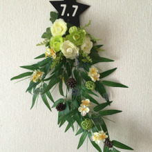 100均グッズで☆ナチュラルな七夕スワッグ