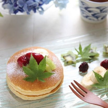 300円ショップのガラス食器を使って!パンケーキで「七夕スイーツ」の盛り付け!