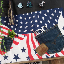 100均のアメリカンてぬぐいでインテリアボード