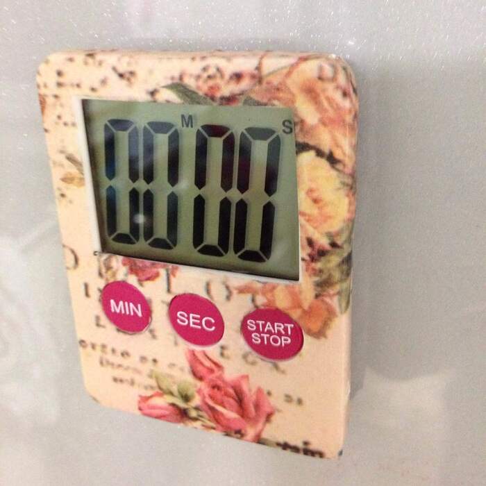 白い100円キッチンタイマーをエレガントにデコパージュ♪
