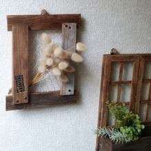 100均すのこ端材とメッシュフレームでディスプレイ☆