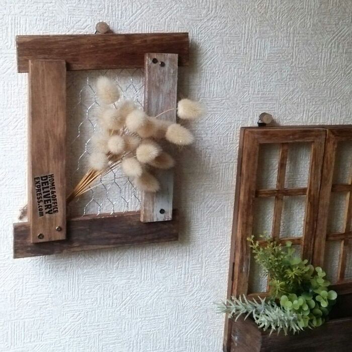 100均すのこ端材とメッシュフレームでディスプレイ☆