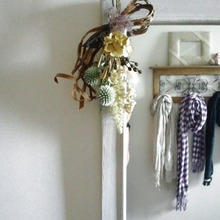 ドライフラワーの壁飾り♪