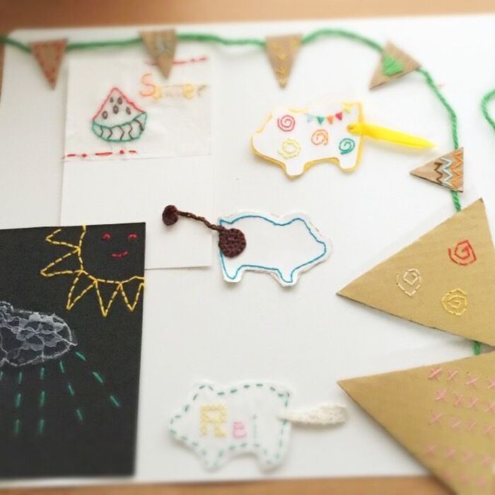 ペーパー刺繍で雑貨をハンドメイド