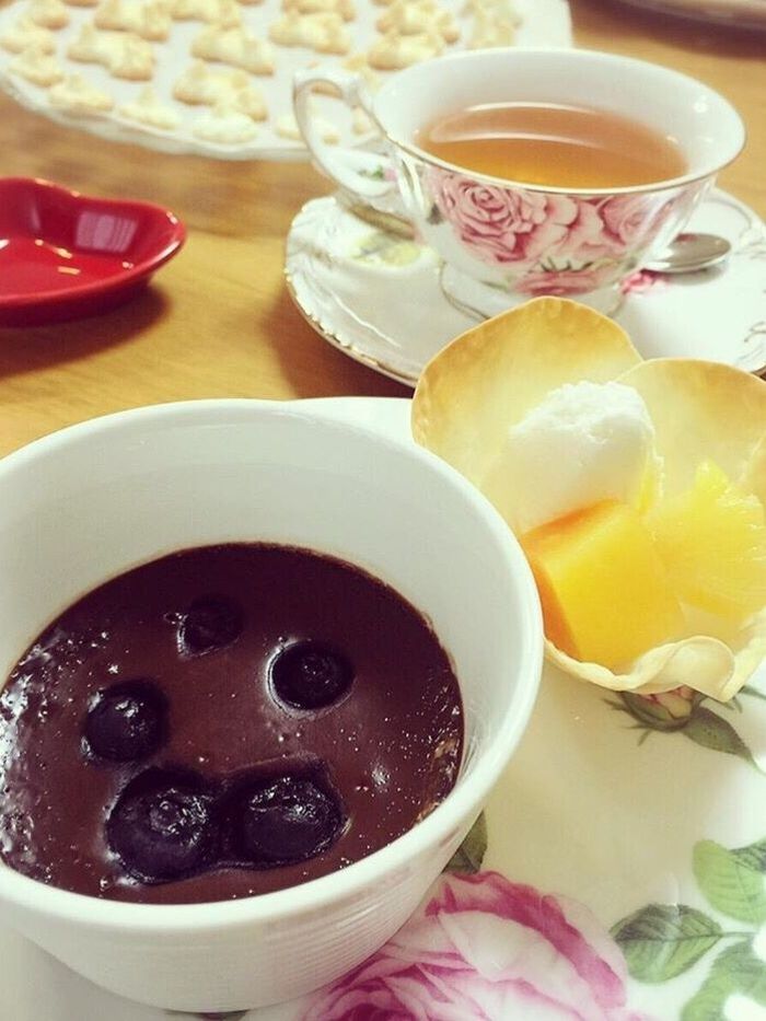 ブルーベリーショコラテリーヌのティーセット