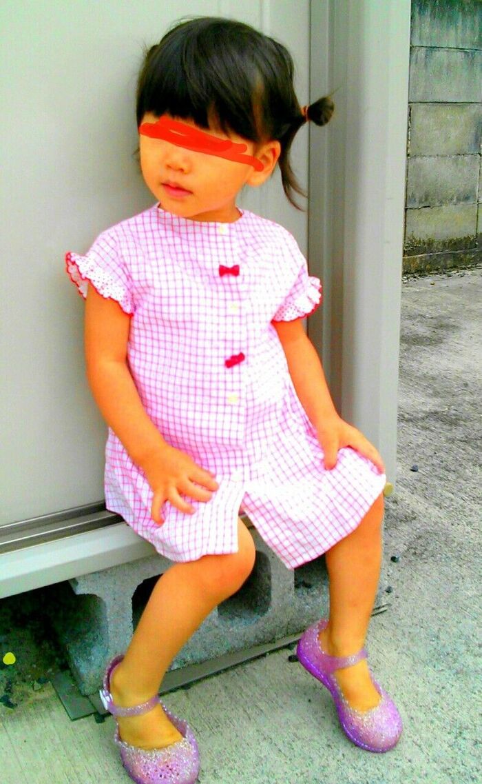 大人服リメイクで簡単に子供服!不要な大人ブラウスを可愛いワンピースに!