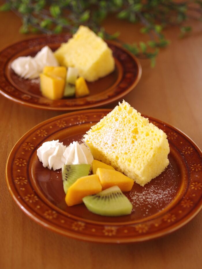 レンジで簡単♪ホットケーキミックス(HM)の優しいシフォンケーキ☆ふんわり時短&節約レシピ