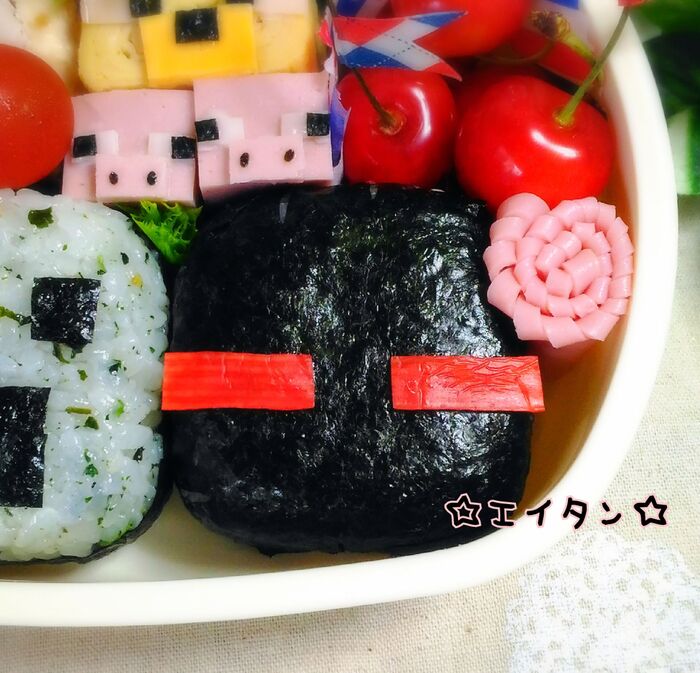 マイクラ☆エンダーマン☆キャラ弁