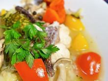 圧力鍋だから出来る☆加圧1分!鯛と夏野菜で塩レモンアクアパッツァ