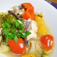 圧力鍋だから出来る☆加圧1分!鯛と夏野菜で塩レモンアクアパッツァ