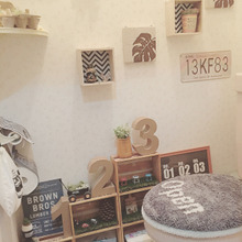 100均素材をたくさん使用した夏をイメージしたトイレ