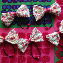 小さな女子達へのミニプレゼントに♪ハギレでぷくぷくリボンゴム♡