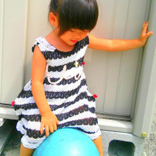 大人服リメイクで簡単子供服作り!要らないトップスを可愛いワンピースに!