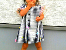 大人のスカートリメイクで子供のワンピースに!まっすぐ縫うだけ!とと姉ちゃん流ワンピ。