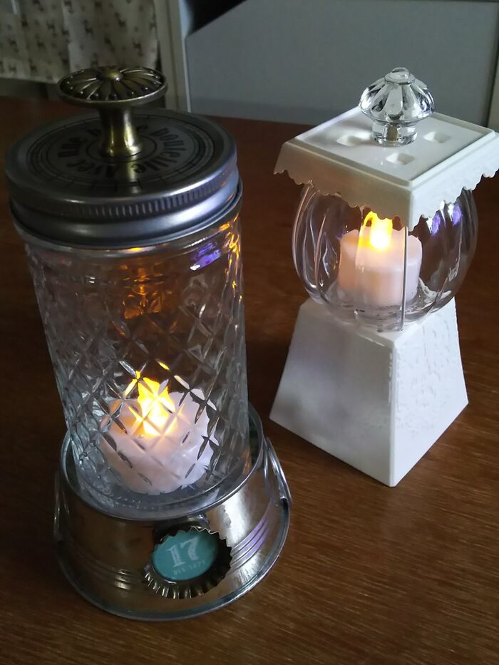 ④LEDライトを入れて完成です!