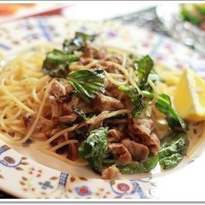 バジルとレモンで爽やか*濃厚♪豚肉とバジルのレモンクリームパスタ☆