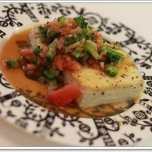 ゴーヤとトマトのソースで♪焼き豆腐サラダ☆