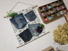 簡単!100均コットンマットと古着デニムでタペストリー