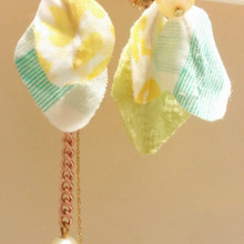 ハギレで花びらイヤリングをハンドメイド
