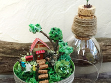 材料費0円ハギレと端材でミニチュアハウスのテラリウム